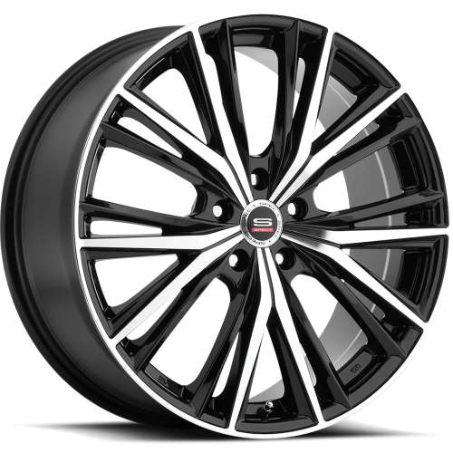 Spec-1 SP-3420x8.5 +38 Gloss Black with Machined Spoke Faces and Outer Lip