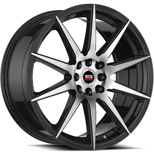 Spec-1 SP-5118x8 +38 Gloss Black with Machined Spoke Faces