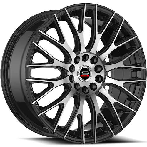 Spec-1 SP-5517x7.5 +42 Gloss Black with Machined Spoke Faces