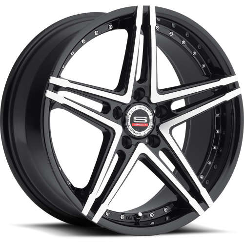 Spec-1 SP-520x8.5 +38 Gloss Black with Machined Spoke Faces