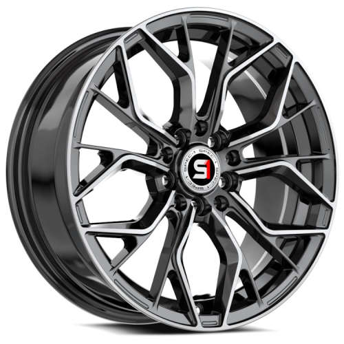 Spec-1 SP-7615x6.5 +20 Gloss Black with Machined Spoke Faces
