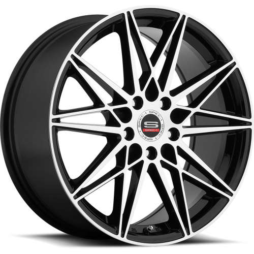 Spec-1 SP-918x8 +35 Gloss Black with Machined Spoke Faces and Outer Lip