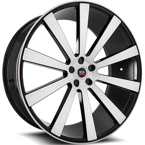 Spec-1 SPL-00220x9 +35 Gloss Black with Machined Spoke Faces and Outer Lip Ring
