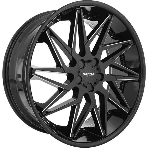 Spec-1 SPL-00324x10 +40 Gloss Black with Milled Spoke Edges