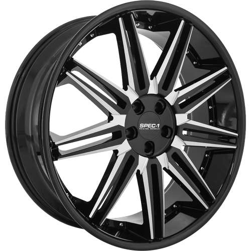Spec-1 SPL-00624x9 +15 Gloss Black with Milled Spoke Edges