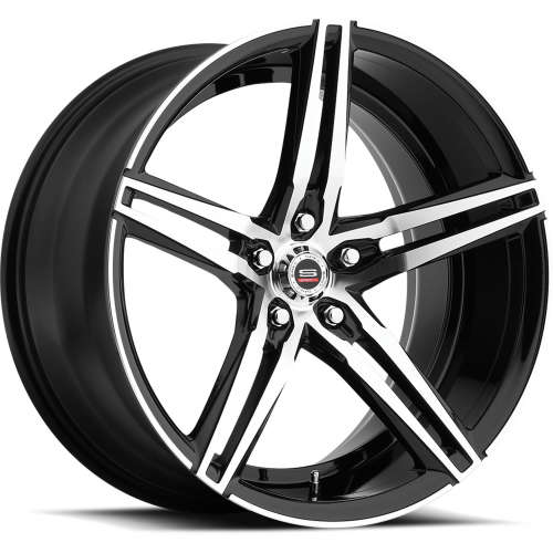 Spec-1 SPM-7519x8.5 +32 Gloss Black with Machined Spoke Faces and Outer Lip