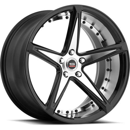 Spec-1 SPM-7819x8.5 +20 Gloss Black with Machined Spoke Faces and Undercut