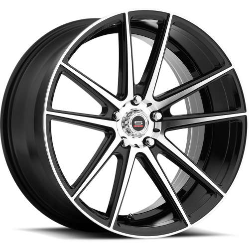 Spec-1 SPM-7920x8.5 +35 Gloss Black with Machined Spoke Faces and Outer Lip