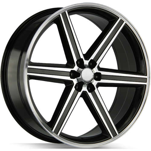 Strada Replicas Iroc Replica28x10 +24 Gloss Black with Machined Spoke Faces and Outer Lip