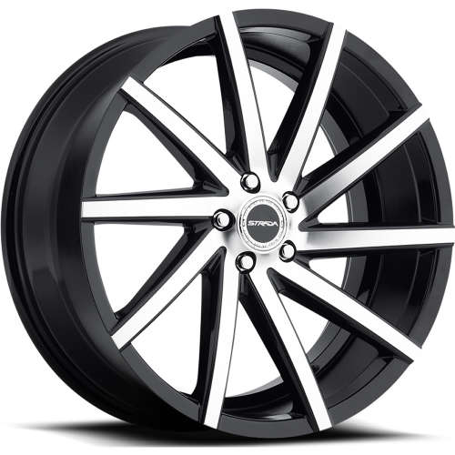 Strada Sega24x9 +25 Gloss Black with a Machined Spoke Face