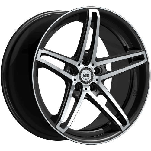 TIS 536MB20x8.5 +40 Gloss Black with Machined Spoke Faces and Outer Lip