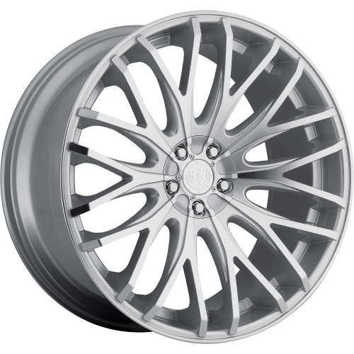 TIS 537MS20x10 +40 Gloss Silver with Machined Spoke Faces and Outer Lip