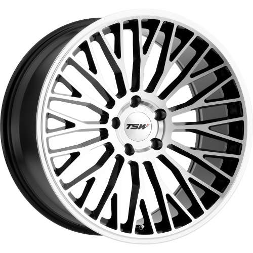 TSW Casino19x8.5 +40 Gloss Black with Mirror Cut Machined Spoke Faces