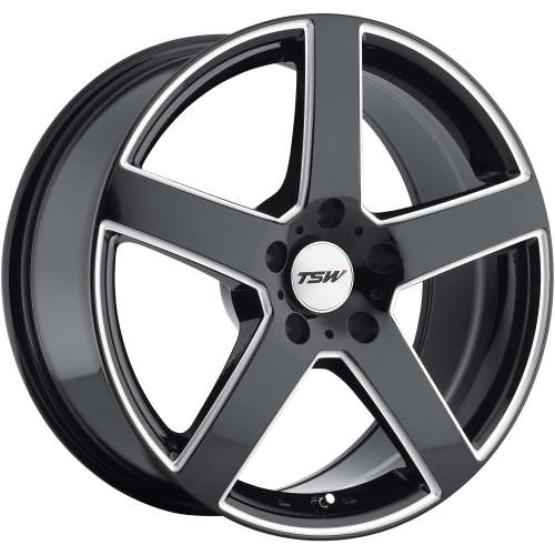 TSW Rivage20x8.5 +20 Gloss Black with Milled Spoke Windows