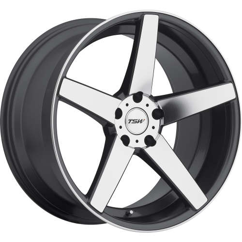 TSW Sochi19x8.5 +20 Gunmetal with Machined Spoke Faces