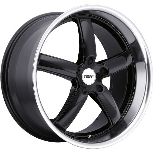 TSW Stowe20x10 +40 Gloss Black with a Machined Lip