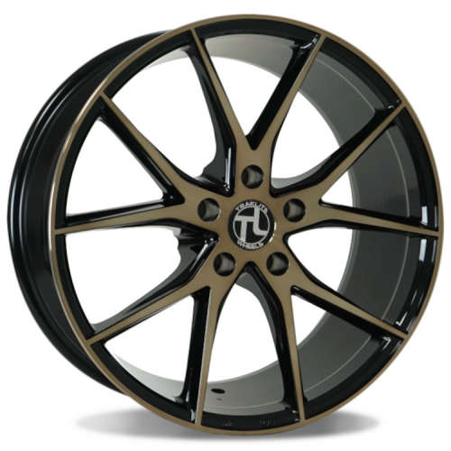 Traklite Wheels Aero18x8 +35 Black with Bronze Machined Spoke Faces