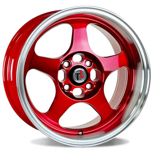 Traklite Wheels Burn16x7 +38 Candy Red with a Machined Lip