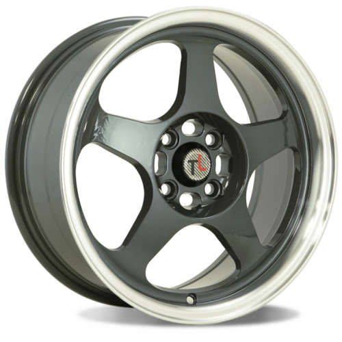 Traklite Wheels Burn18x8 +35 Gunmetal Gray with a Machined Lip