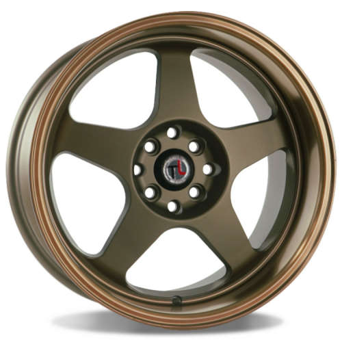 Traklite Wheels Burn17x9 +30 Matte Bronze with a Bronze Machined Lip