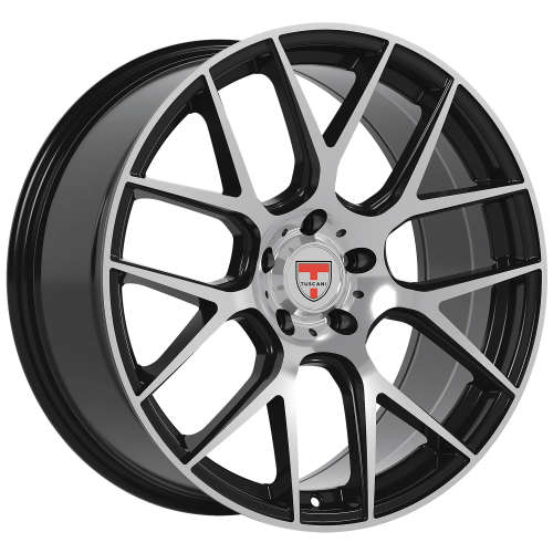 Tuscani 204 204BMF 20x9 +35 Gloss Black with Machined Spoke Faces
