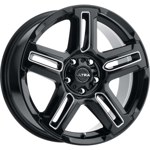 Ultra Prowler CUV 258 17x8 +25 Gloss Black with Milled Spoke Windows