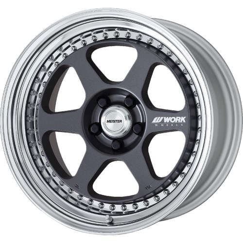 Work Meister L1 3P19x9.5 +38 Matte Gunmetal Gray with a Polished Lip