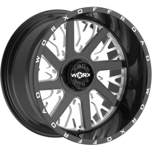 Worx 816BM22x12 -44 Gloss Black with Machined Spoke Faces