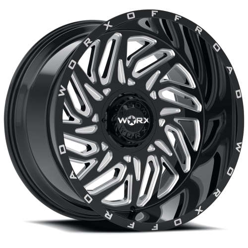 Worx 817BM22x12 -44 Gloss Black with Milled Spoke Edges