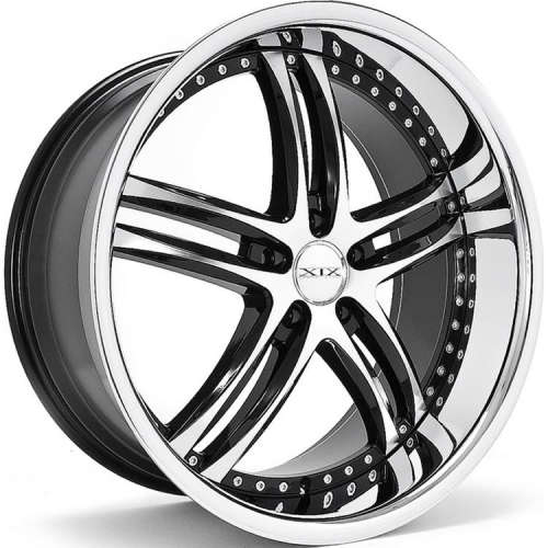 XIX X1520x8.5 +32 Black with Machined Spoke Faces and a Chrome Stainless Steel Lip