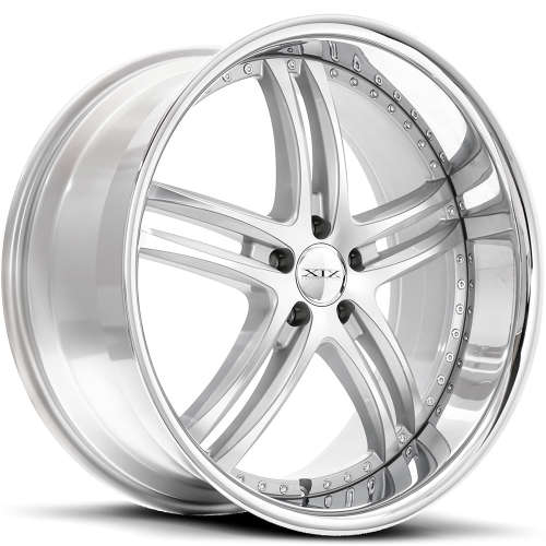 XIX X1519x9.5 +40 Silver with Machined Faces and a Chrome Stainless Steel Lip