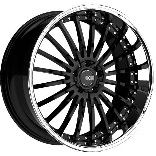XO New York22x10.5 +35 Gloss Black with a Chrome Stainless Steel Lip