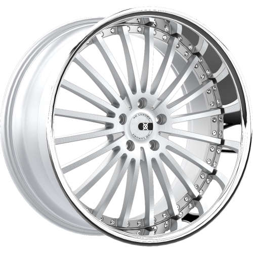 XO New York22x9 +32 Matte Silver with Machined Spoke Faces and Stainless Steel Lip