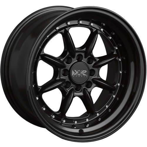 XXR 002.5 The Saga 16x8 0 Black with Chrome Rivets