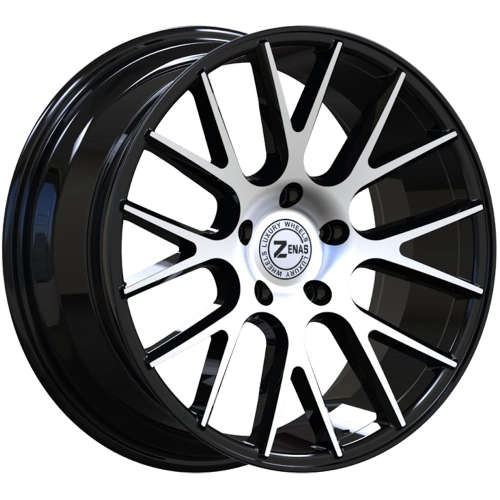 Zenas ZW0320x8.5 +35 Black with Machined Spoke Faces