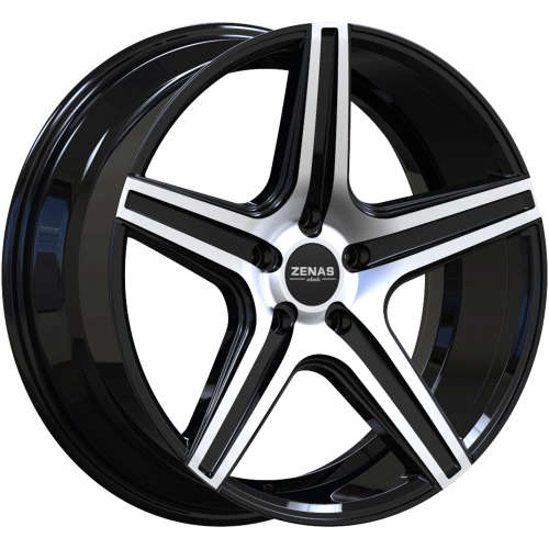 Zenas ZW0620x10 +25 Gloss Black with Machined Spoke Faces