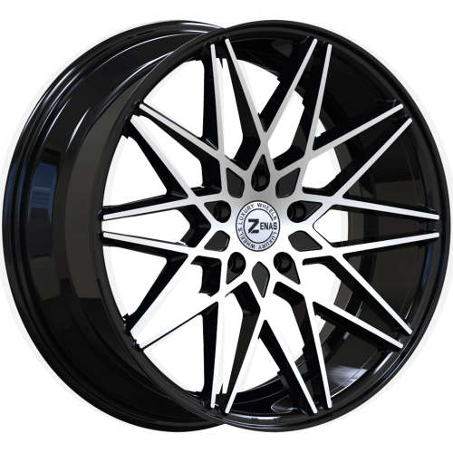 Zenas ZW0820x10 +40 Gloss Black with Machined Spoke Faces