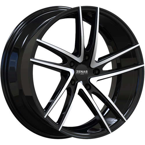 Zenas ZW1120x10 +25 Gloss Black with Machined Spoke Faces