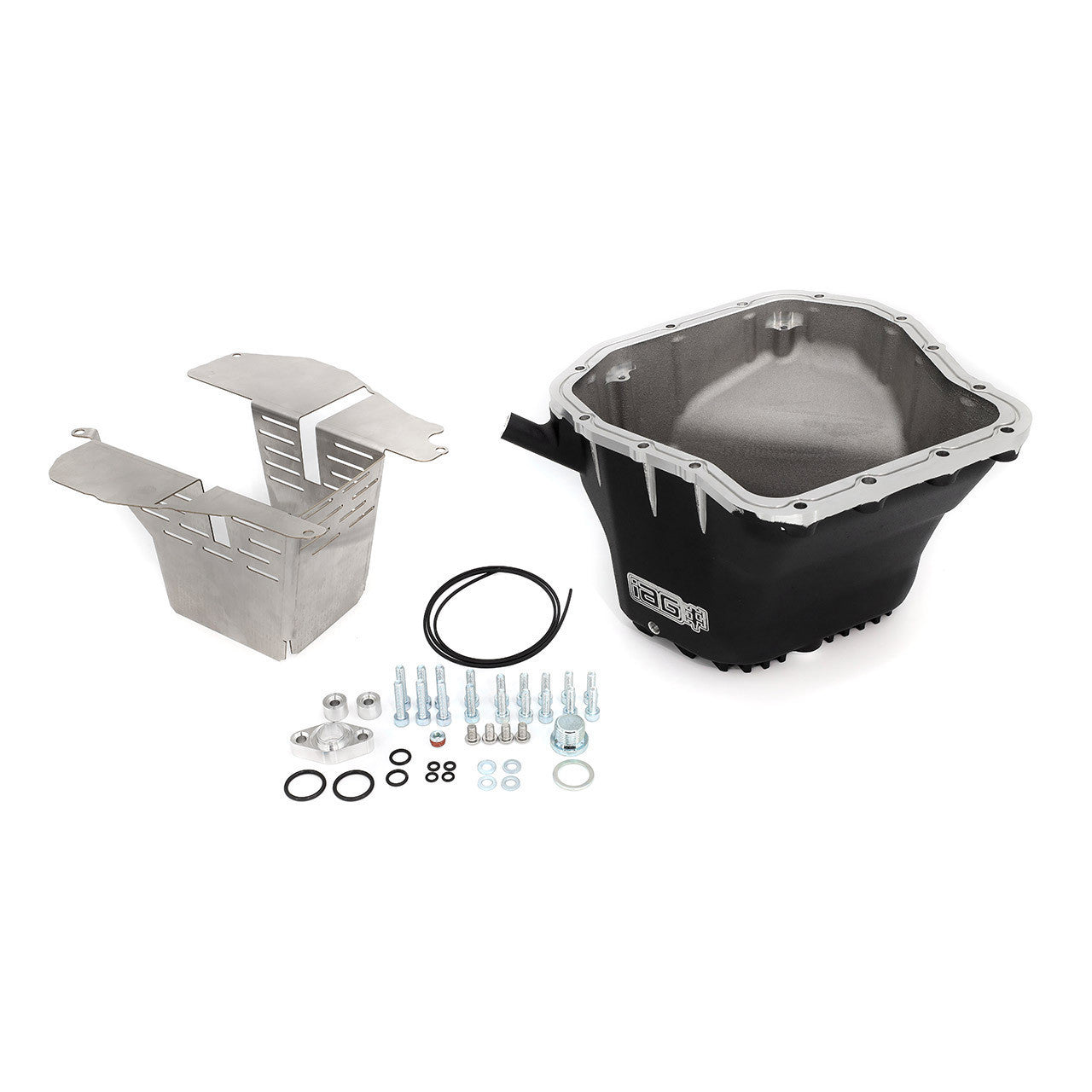 IAG Performance 02-14 WRX / 04-21 STI / 05-09 LGT / 04-13 FXT Blemished EJ Street Series Oil Pan | Black / Condition B09 | BLEM-ENG-2200BK-B09