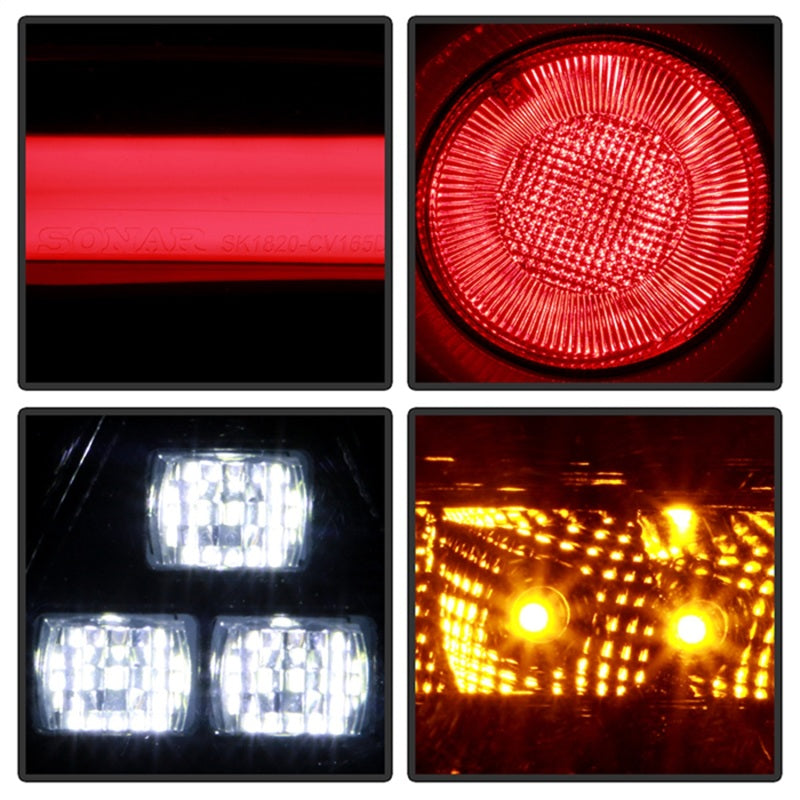 Spyder 16-19 Honda Civic 5 Door Hatchback Light Bar LED Tail Lights - Black Chrome| ALT-YD-HC16HB-BC